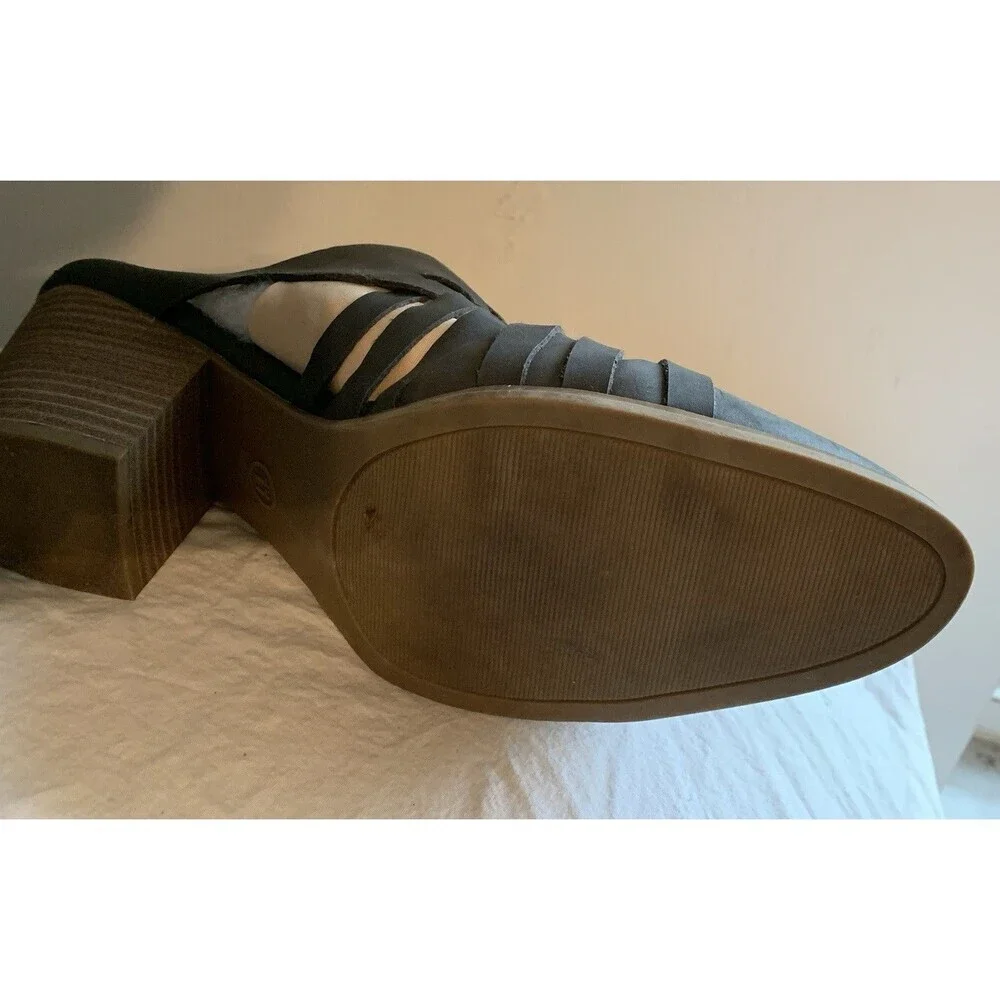 Universal Thread Aiden Blue-Gray Mules Booties Slip On Womens Sz 11 Block Heel